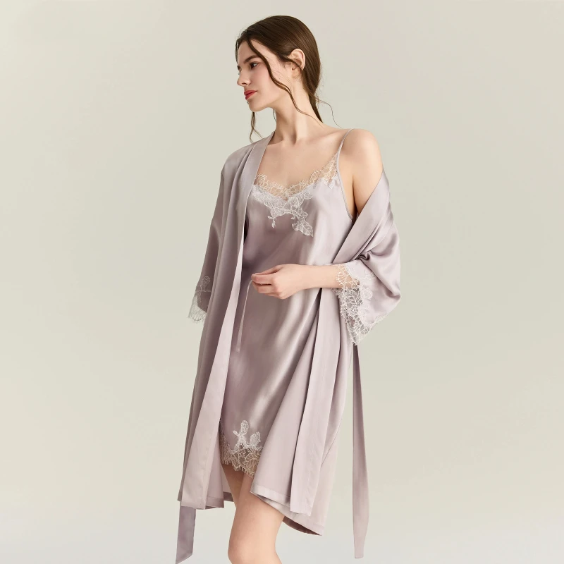 Setelan Gaun Kimono Sutra Mulb - Robe Silk Women ulasan dan harga