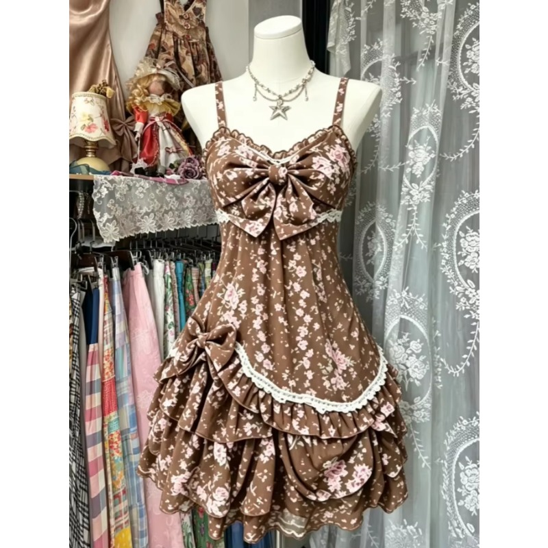 Gaun Lolita Kawaii Gaya Jepang - Cami Top Lace ulasan dan harga