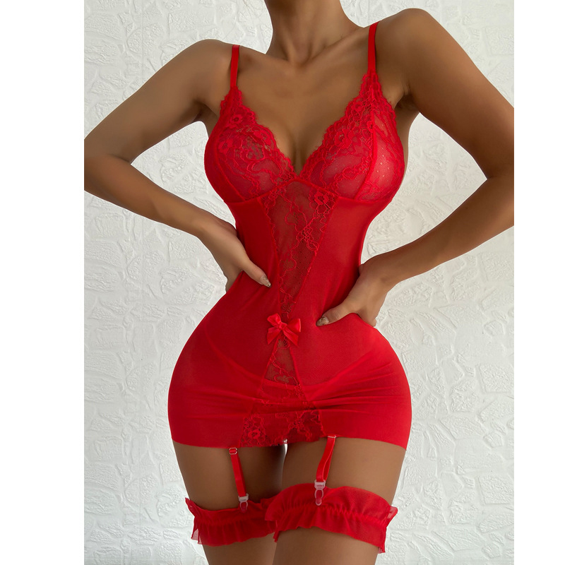 Gaun Malam Tali V-neck Transpa - Babydoll Chemise Night ulasan dan harga