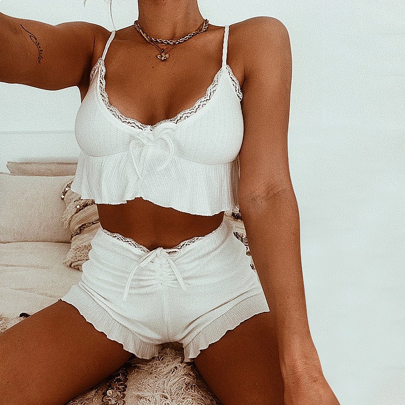 Set Pakaian Musim Panas yang S - Cami Top Lace ulasan dan harga